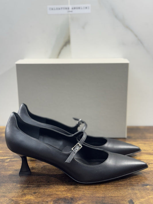 Sergio Levantesi Décolleté Pelle Nero  Luxury Made In Italy Donna 41