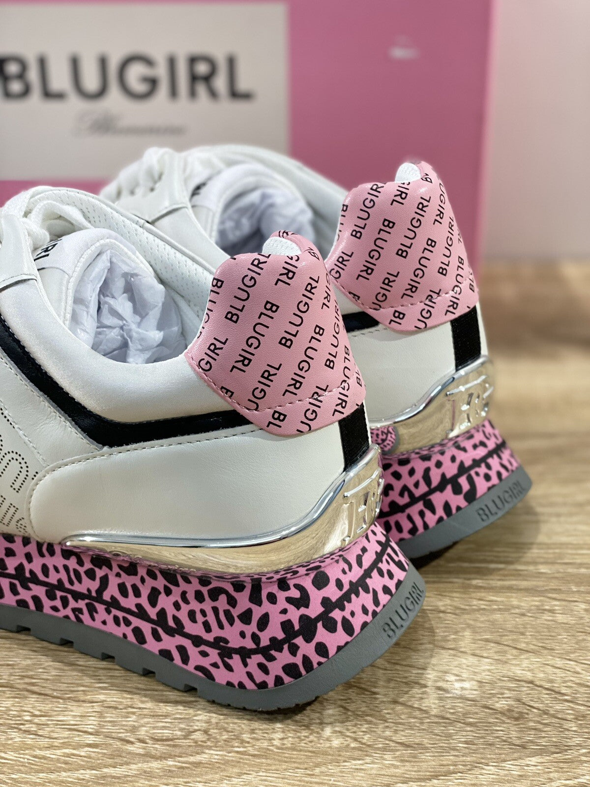 Blugirl Blumarine Donna sneaker babe White Pink casual shoes 41