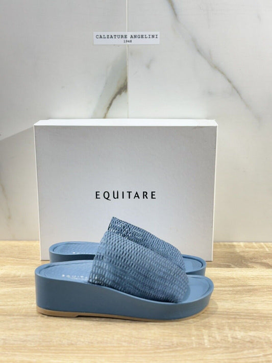 Equitare Sandalo Donna Bogdana  Pelle Jeans  Super Soft Zeppa 40