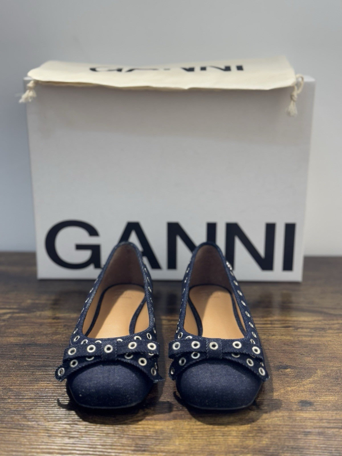 Ganni Ballerina  In Denim Blu  Casual Ganni Scarpa Donna 38