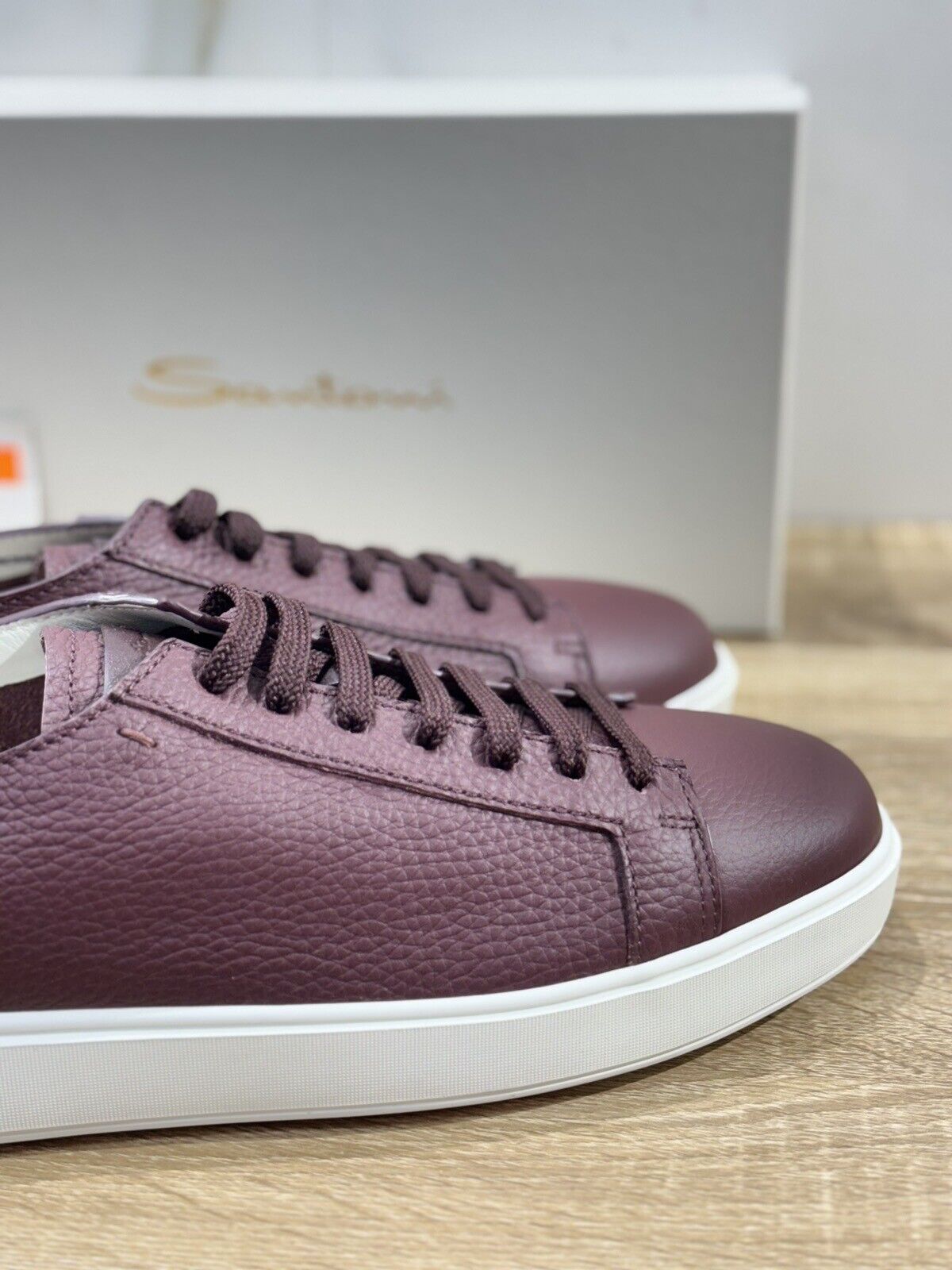 Santoni Sneaker Uomo Icon Pelle Bordo’  Luxury Men Santoni Shoes Icon 45