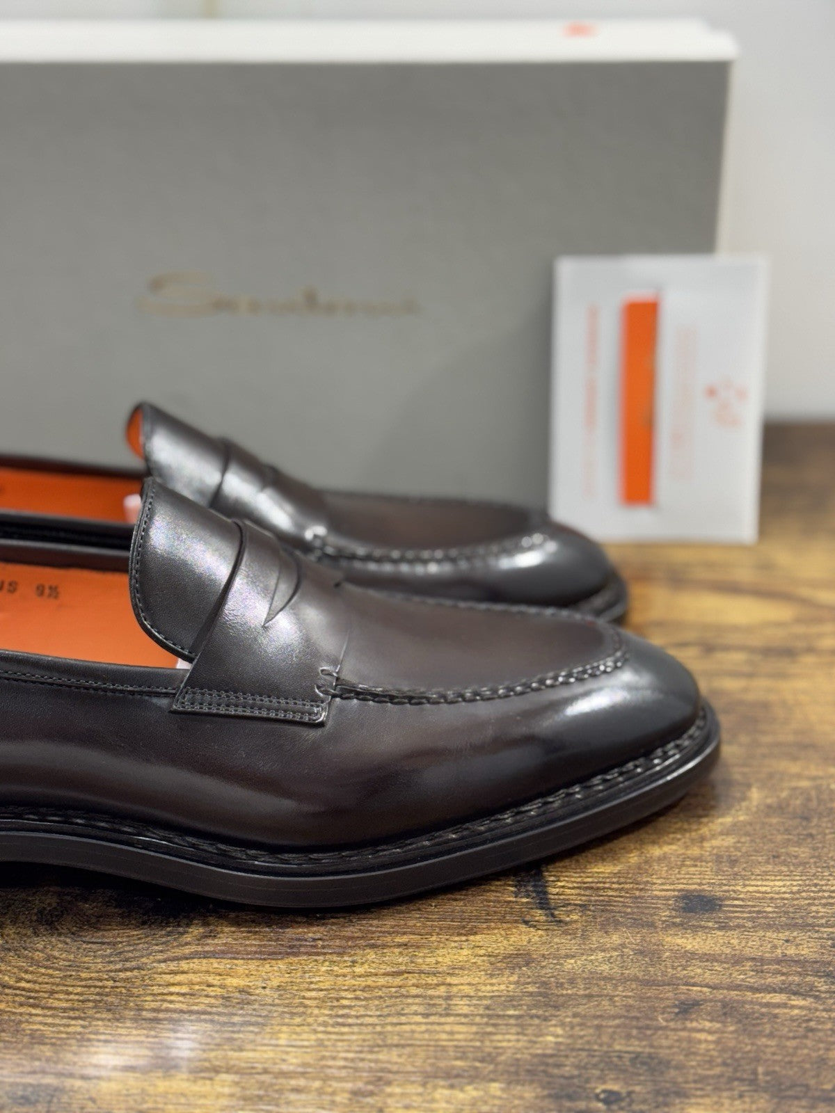 Santoni Mocassino Goodyear Pelle Marrone Luxury Santoni Scarpa Uomo 42.5