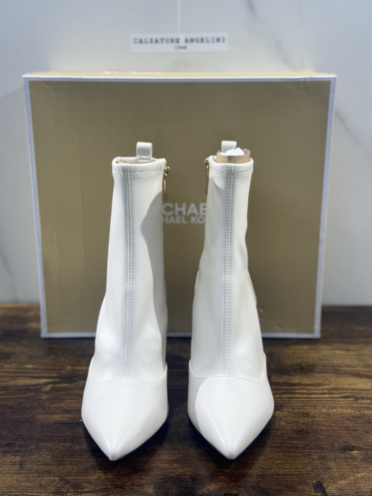 Michael Kors Clara Mid Bootie Donna Pelle  Crema   Casual  Donna 37.5