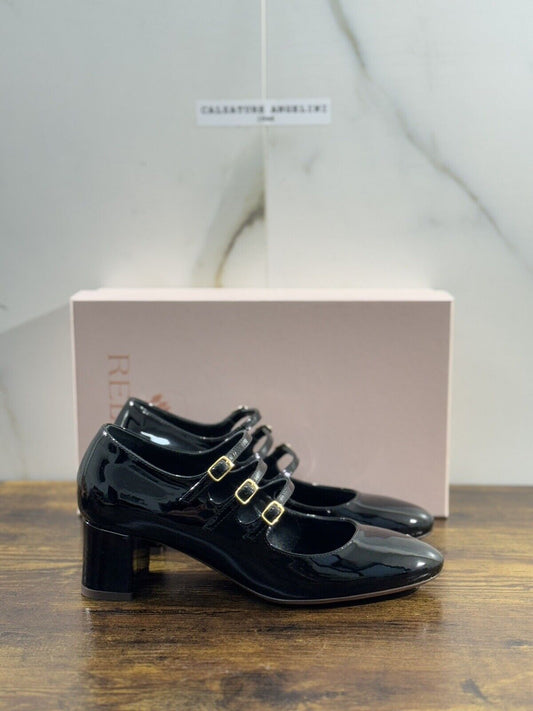 Relac Scarpa Donna Maryjane Nero Luxury Handmade Shoes Relac 36