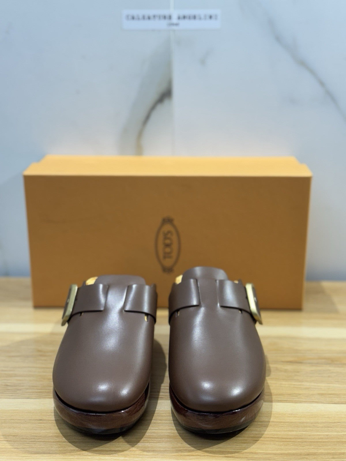 Tod’s Zoccolo  Pelle Marrone Clogs  Luxury Tod’s Donna 38