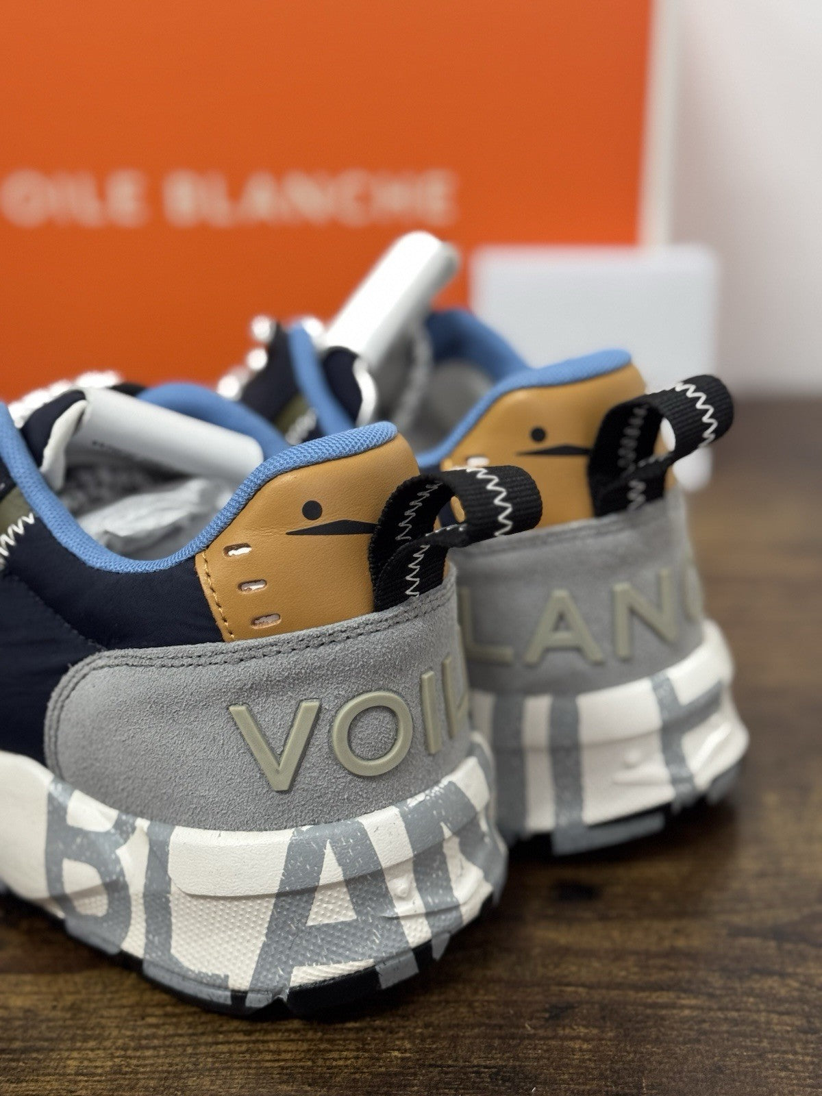 Voile Blanche Sneaker Club 01   Pelle Suede Nylon Blu   Casual Uomo 44