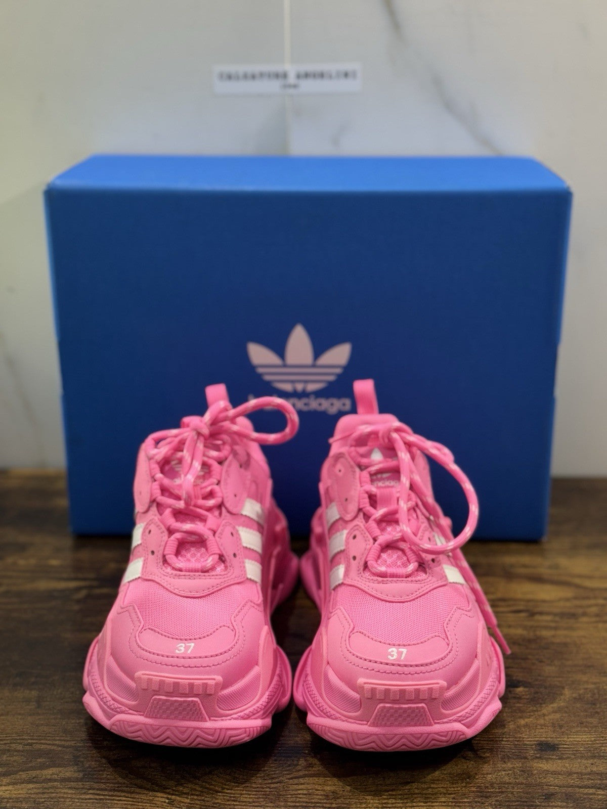 Balenciaga X Adidas Triple S Rosa Neon White Casual Luxury Balenciaga Donna 37