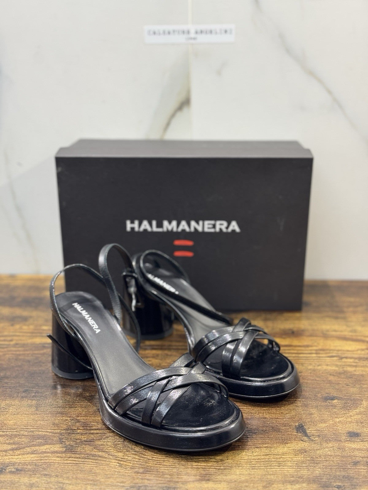 Halmanera Sandalo Pelle Nero Con Tacco Causal Halmanera Donna 39