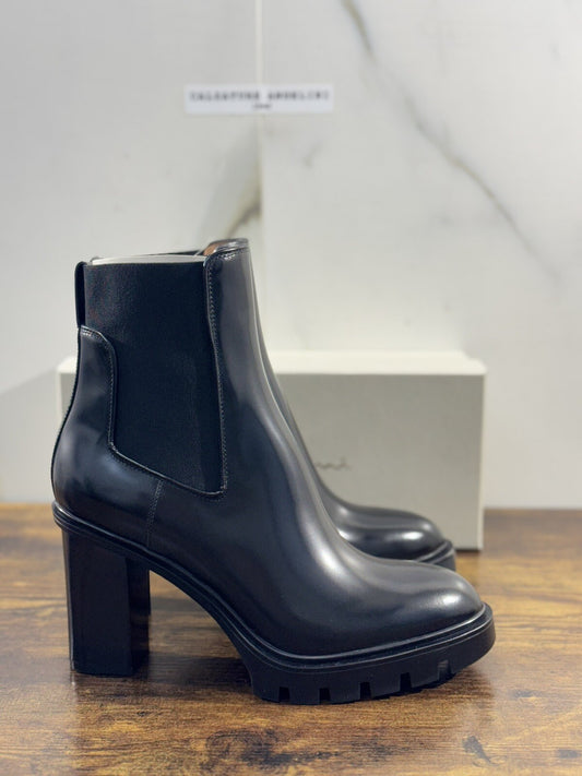 Santoni Tronchetto  Donna Pelle Nera  Casual Luxury Boot Woman Santoni 39