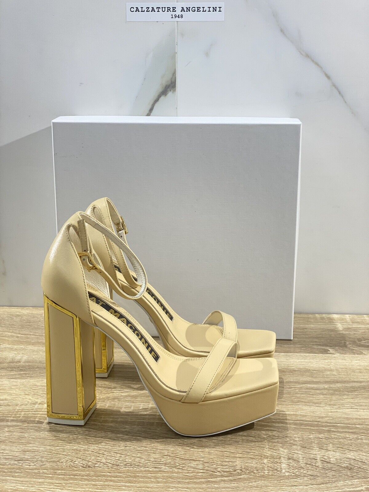 Kat Maconie Sandalo Donna Missie  In Pelle Vanilla Kat Maconie Heel Gold 37