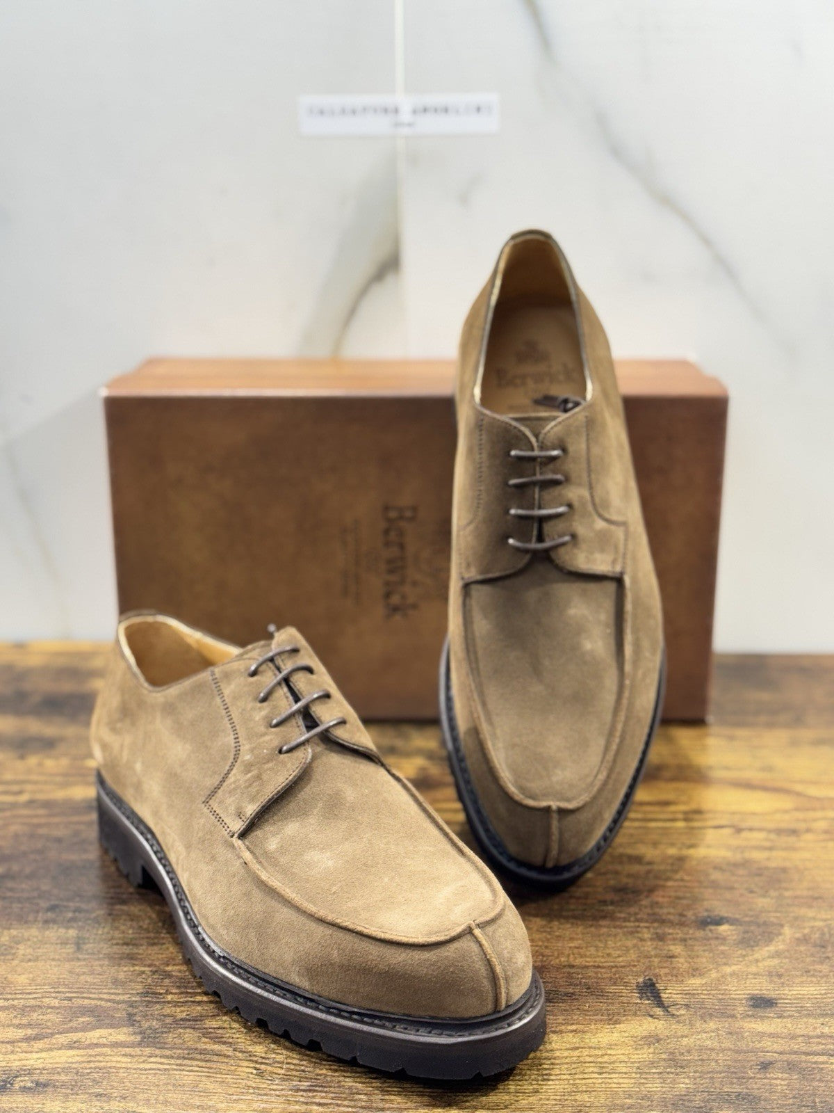 Berwick 1707 Norvegese   Uomo Suede Noce     Fondo Vibram Casual Men Shoes  44