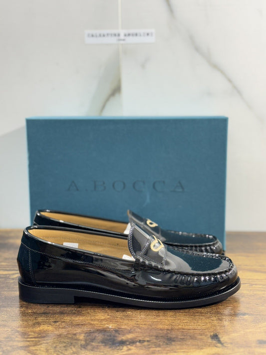 A.Bocca Mocassino  Donna Pelle  Nero    Vernice College  Luxury Handmade 40