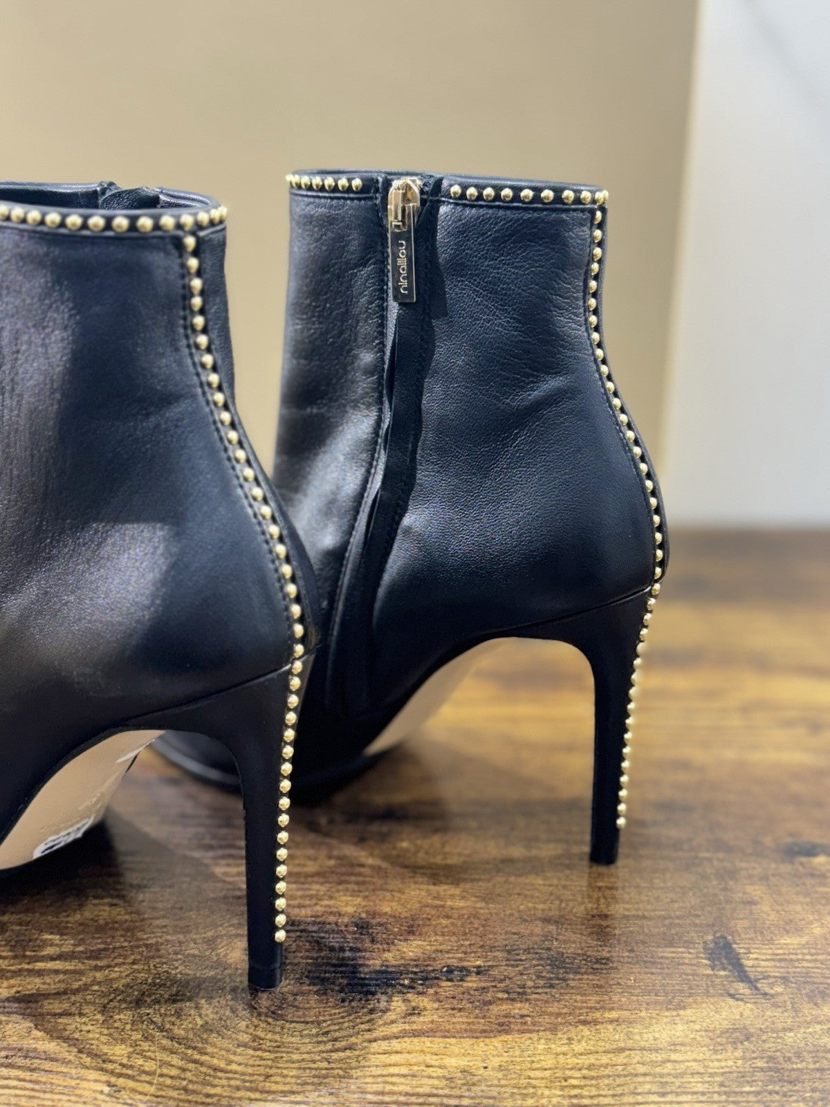 Ninalilou Stivaletto Donna Pelle Nero Con Tacco Luxury Boot 37