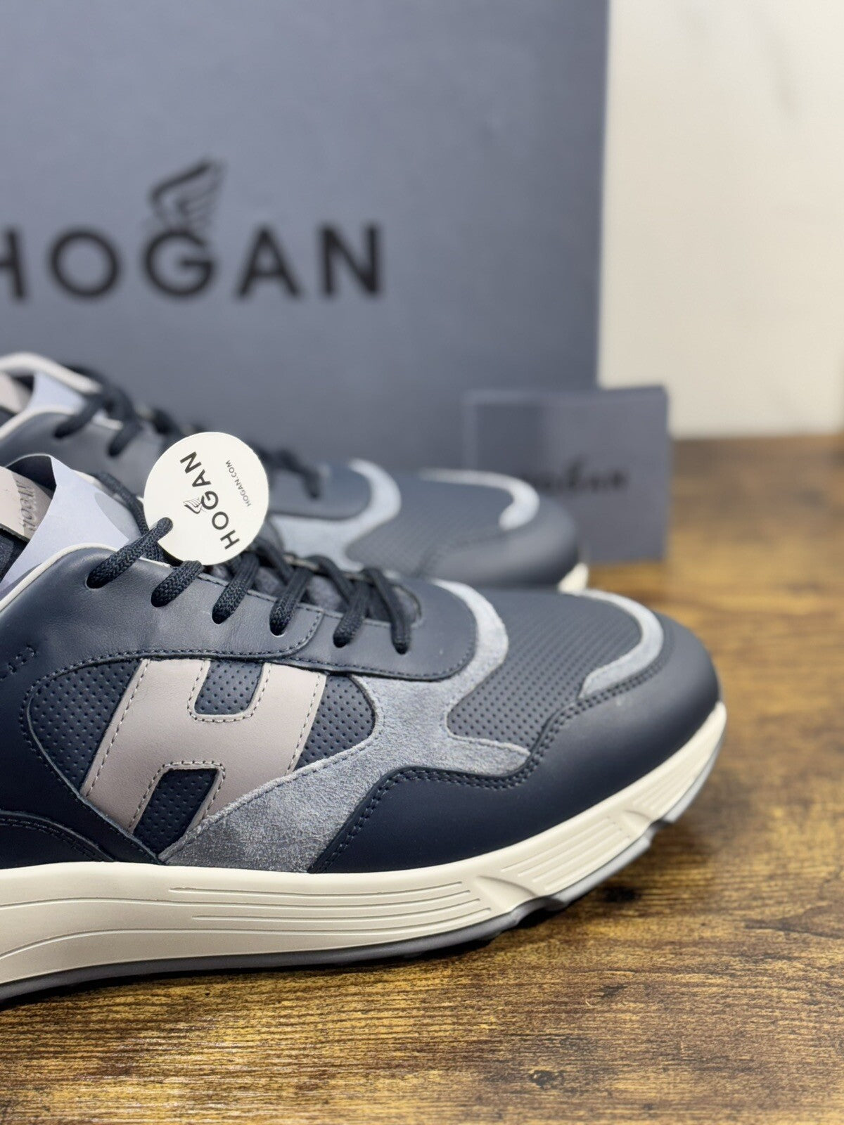 Hogan Hyper light  sneaker Pelle Blu  memory foam Luxury Hogan Men Shoes 44