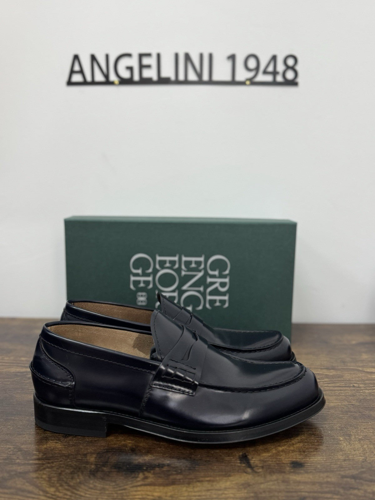 Green George Mocassino College Pelle  Blu   Fondo CuoioHandmade In Italy Uomo 41
