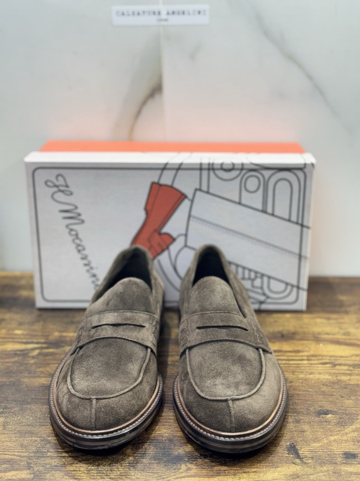 Il Mocassino Suede Testa Moro Casual Scarpa Uomo Fatta A Mano 41