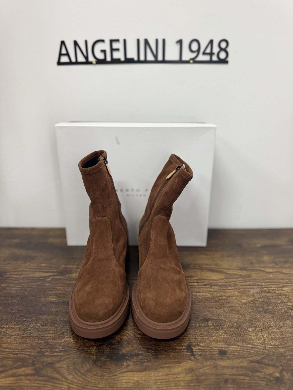 Roberto Festa Milano Stivaletto Pelle Suede Cuoio  Causal Boot Donna 41