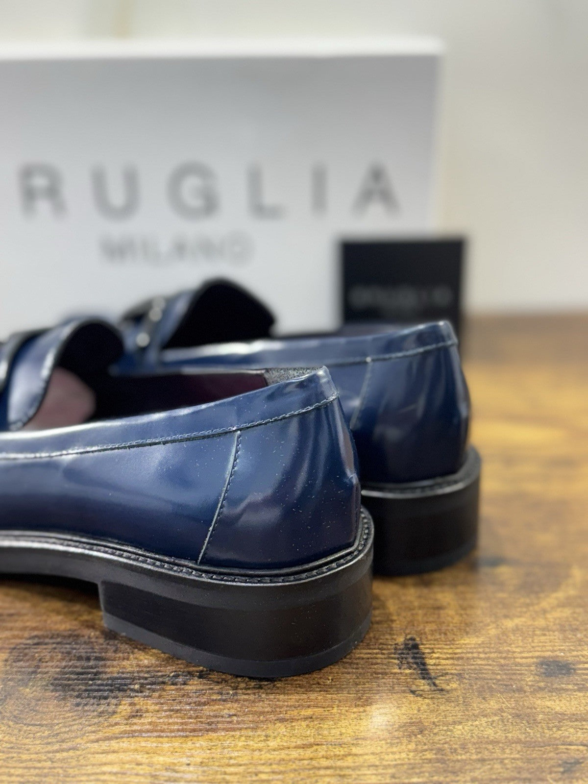 Bruglia Milano Mocassino Blu    Pelle  Top Quality Scarpe Donna 36
