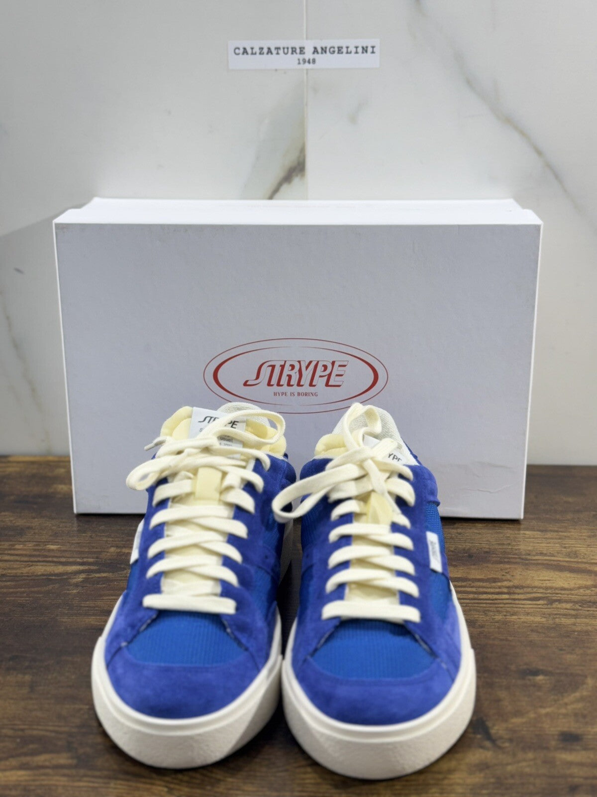 Strype Sneaker Uomo Low Top Suede Blu  Casual Men Shoes 46