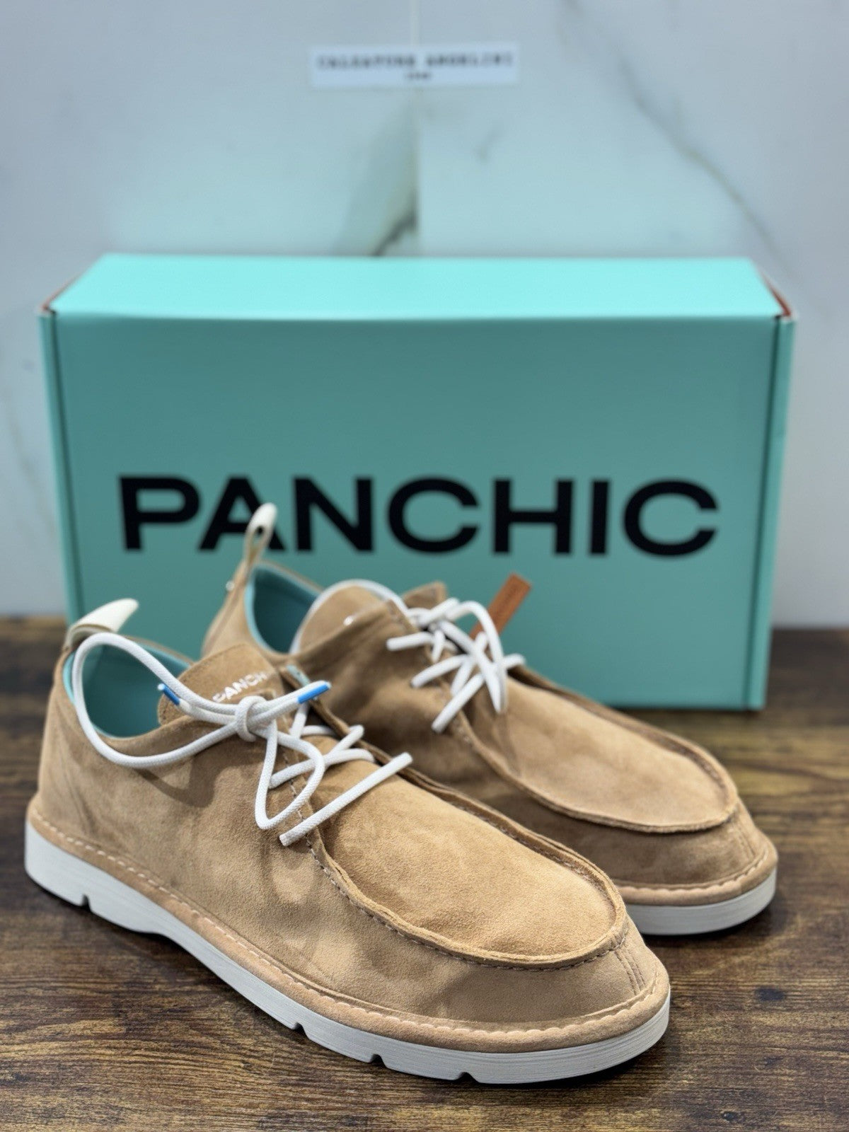 Panchic Lace Up Scarpa Suede Biscotto Casual Uomo 40