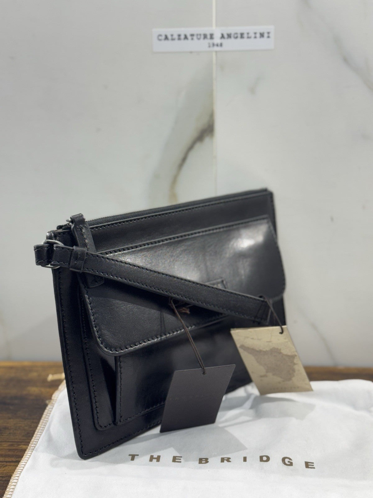 The Bridge Pochette Pelle Nera Da Polso Top Quality The Bridge Uomo