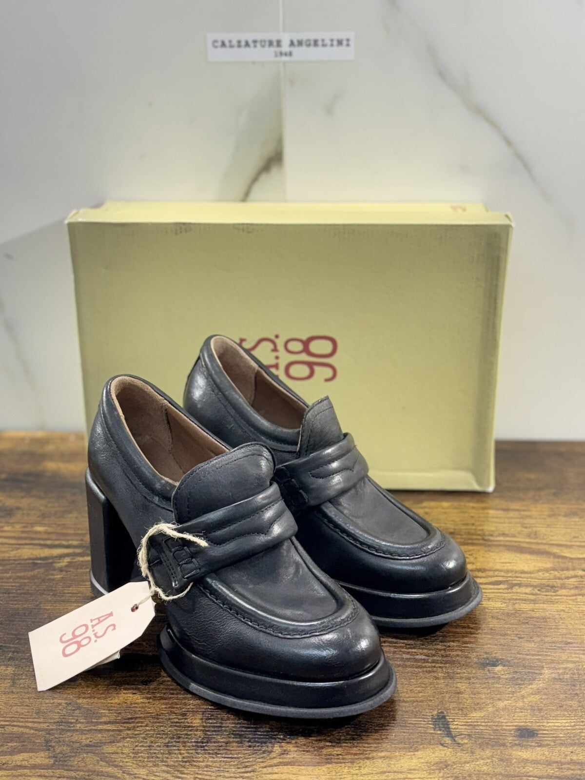 A.S 98 Mocassino Donna Con Tacco Causal Loafer Woman 36