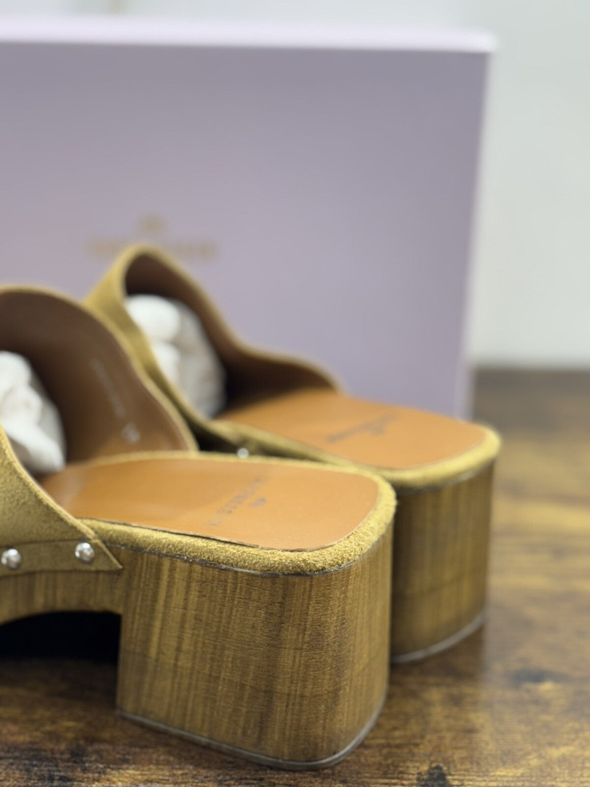 Copenhagen  Sabot Donna  Zoccolo Pelle Camel  Suede  Casual Shoes Woman 41