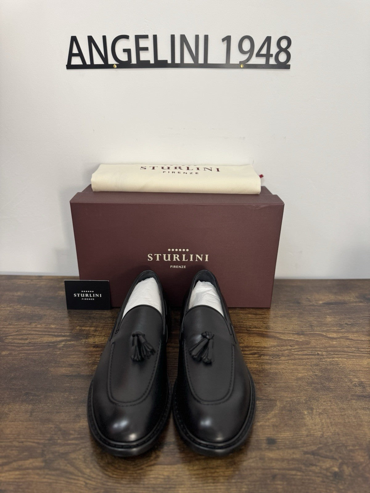 Sturlini  Mocassino Pelle Nero  Tassel Loafer      Luxury Scarpa Uomo 41.5