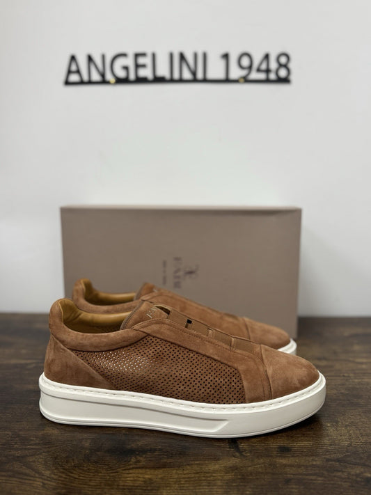 Fabi Sneaker Slip On Suede Cuoio Traforata Casual Uomo 40
