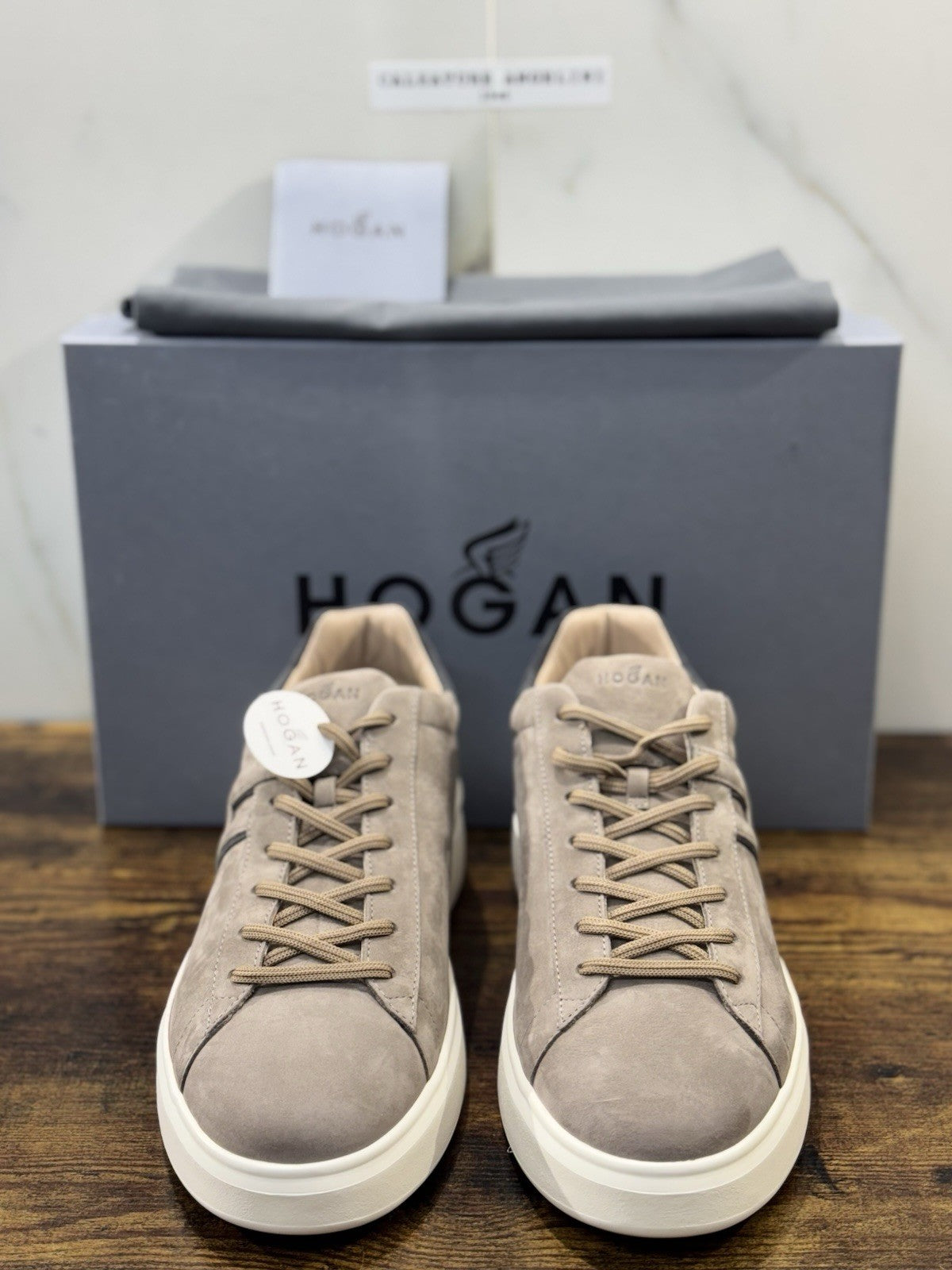 Hogan H 580 Sneaker Peppe Nabuck Taupe Casual Hogan Uomo 43