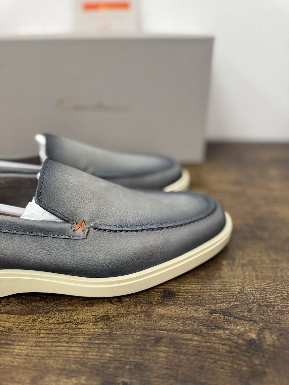 Santoni Mocassino Summer Walk Suede Grey  Casual Santoni Uomo 42.5