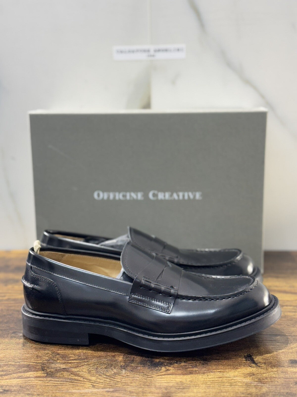 Officine Creative Mocassino Uomo Uniform   Pelle Nera    Luxury Men Shoe  43.5