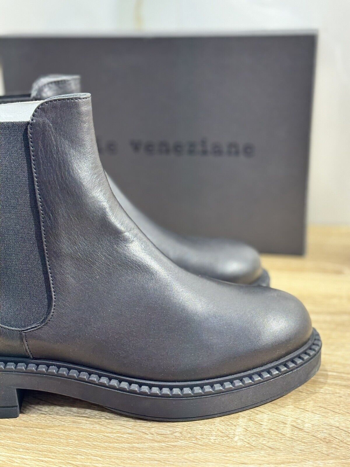 Poesie Veneziane Stivaletto  Donna Pelle Nero Chelsea Boot  Made In Italy 41