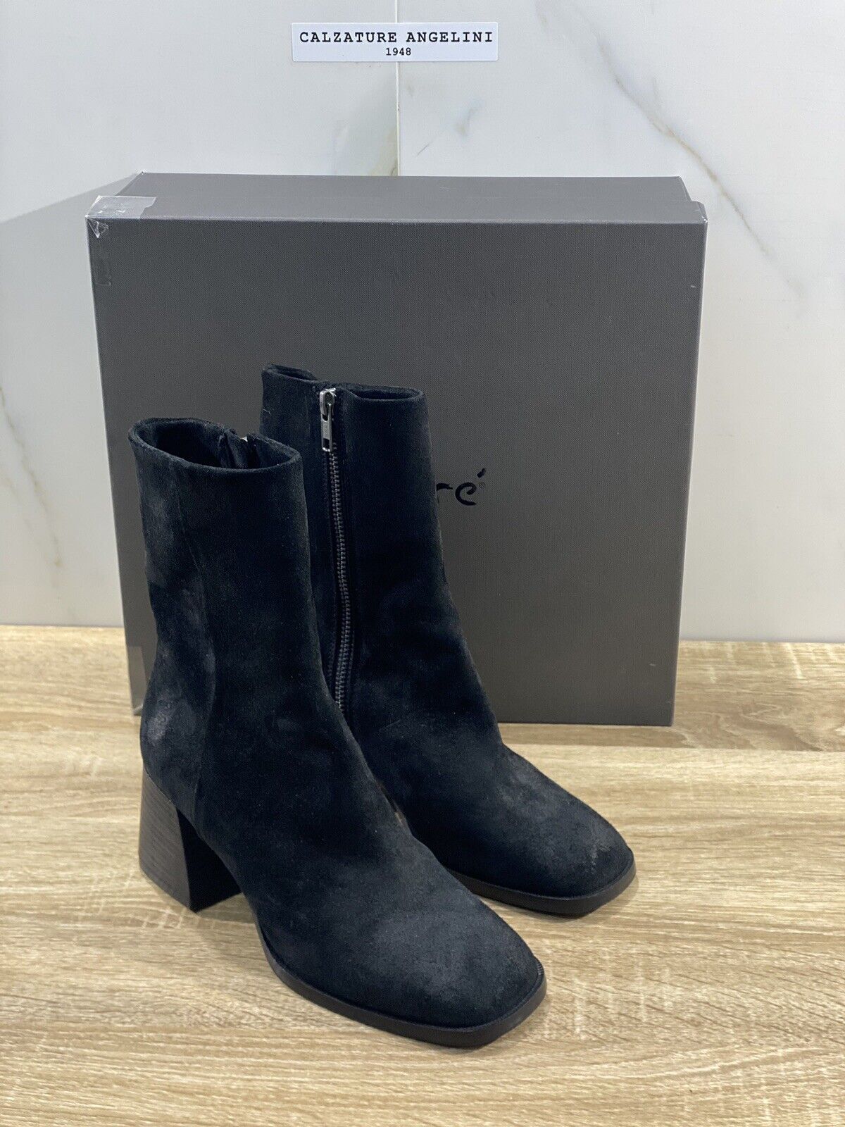 Lemare’ Stivaletto donna 3010 suede Nero con tacco casual boot 36