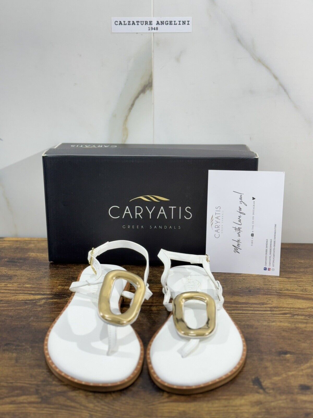 Caryatis Greek Sandal Donna Pelle Bianco Casual Original Greek Sandal 41