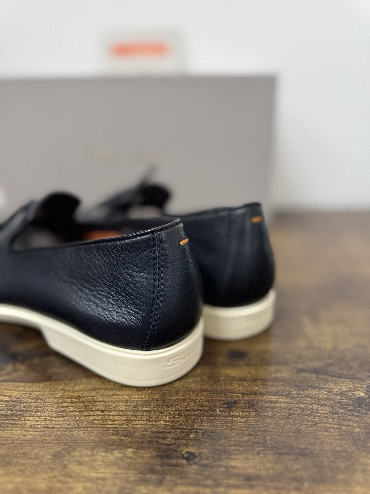 Santoni Mocassino Summer Walk  Pelle Cervo  Blu Luxury Santoni Uomo 40.5