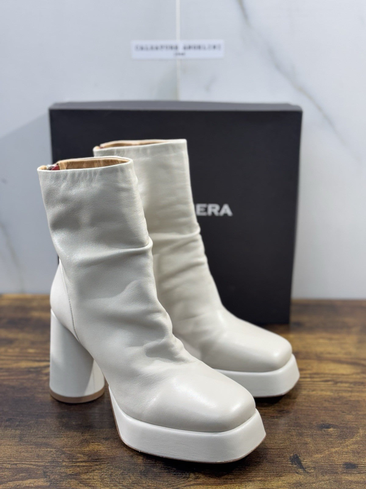 HALMANERA Stivaletto Donna Lara   Pelle Osso  Con Tacco Casual Handmade Boot 41