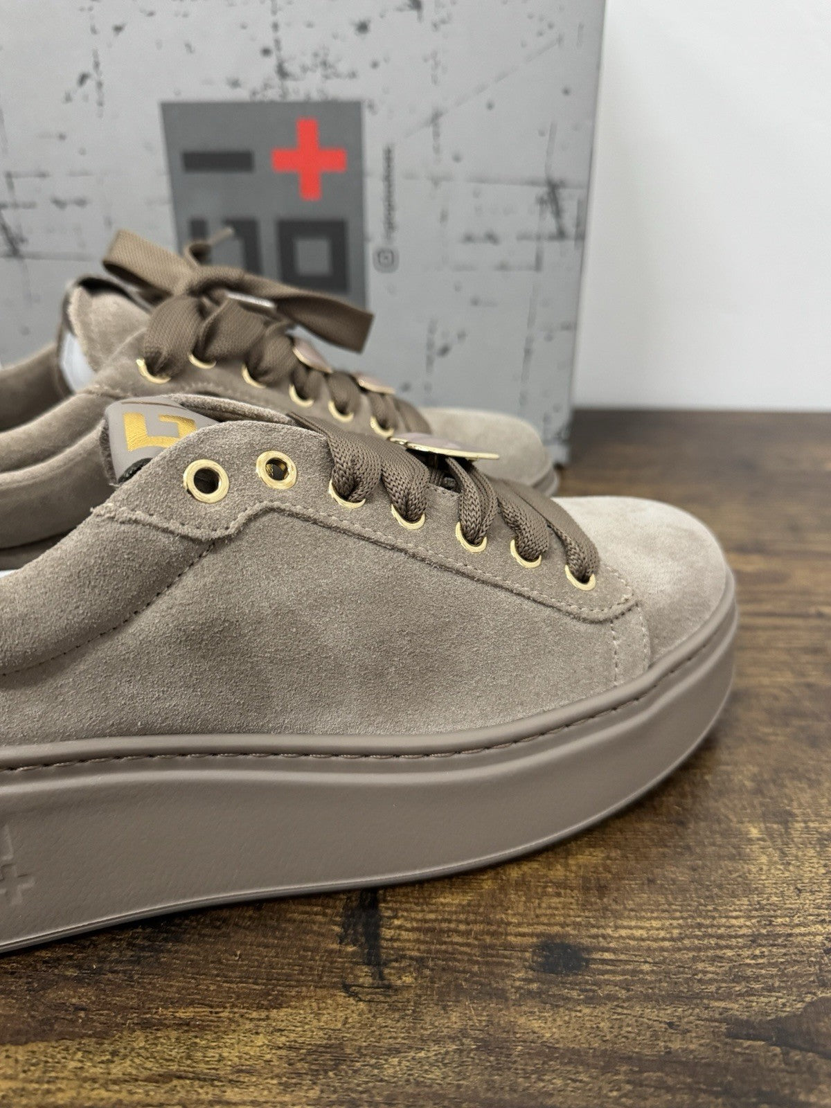 Gio + Sneaker Suede Tortora  Zeppa Extra Light Donna 38