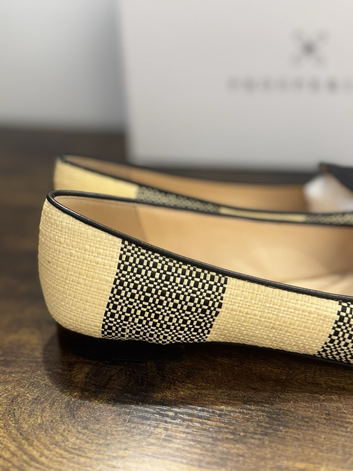 Prosperine Mocassino In Raffia Nero Beige   Casual Flat Shoes Donna 38.5