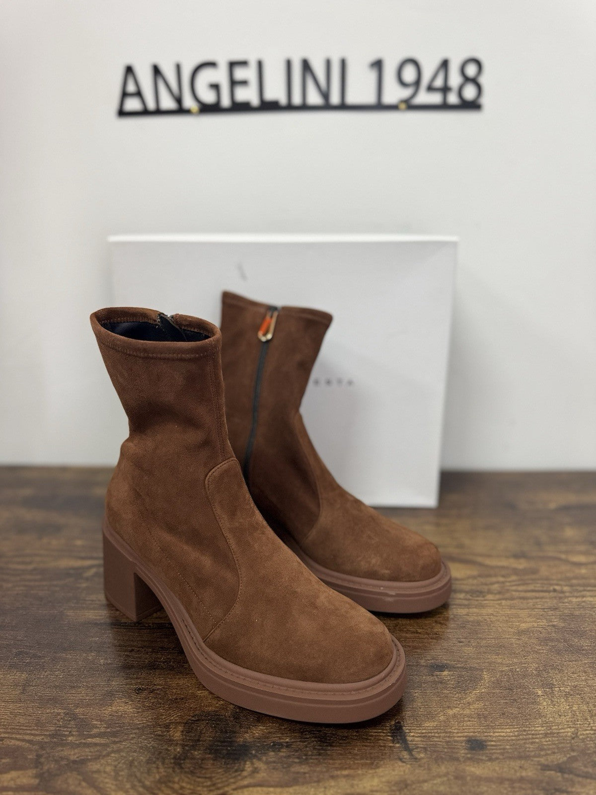 Roberto Festa Milano Stivaletto Pelle Suede Cuoio  Causal Boot Donna 41