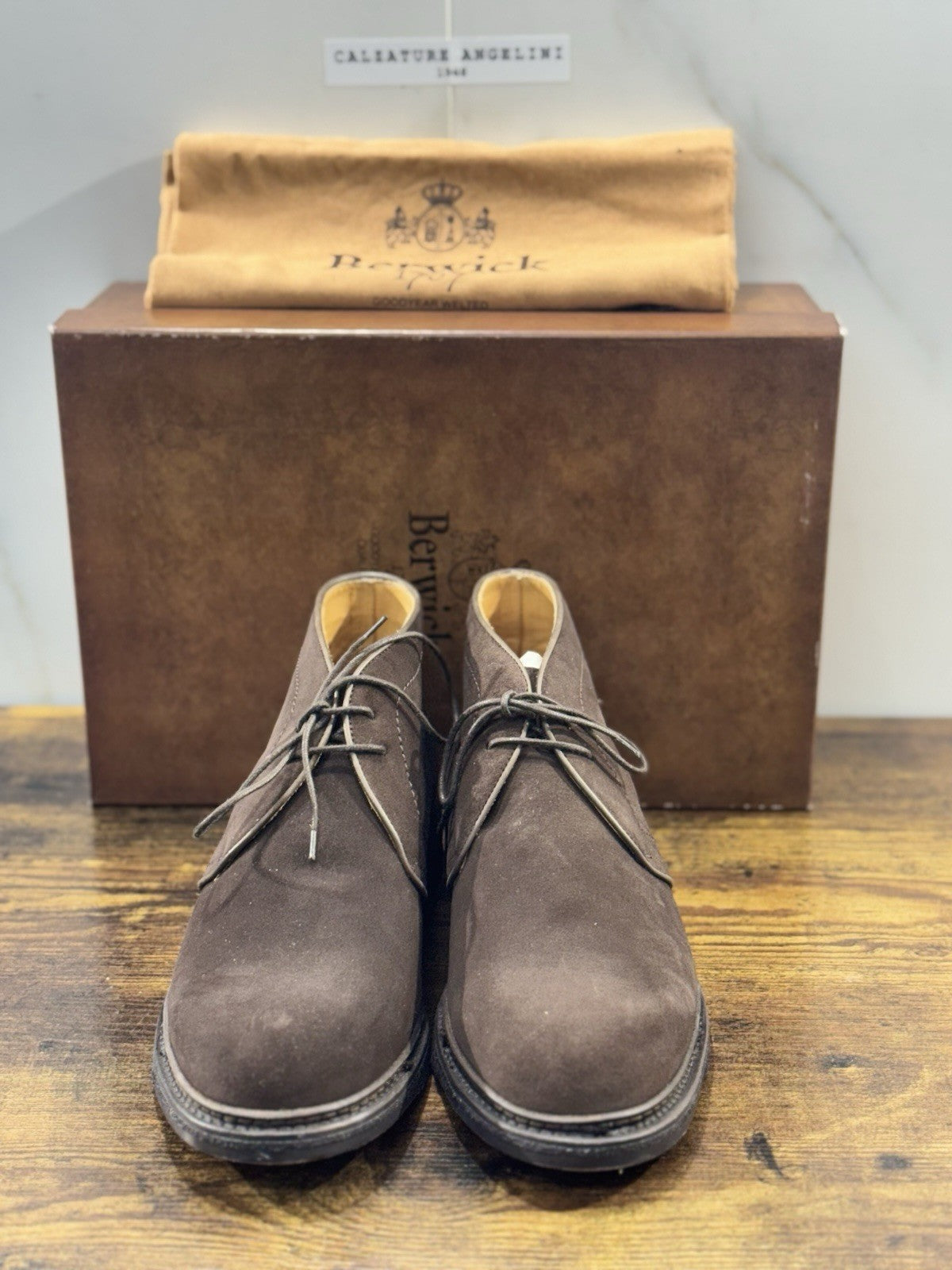 Berwick 1707 Polacchino Testa Moro Suede Fondo Para Cuoio   Uomo 41,5