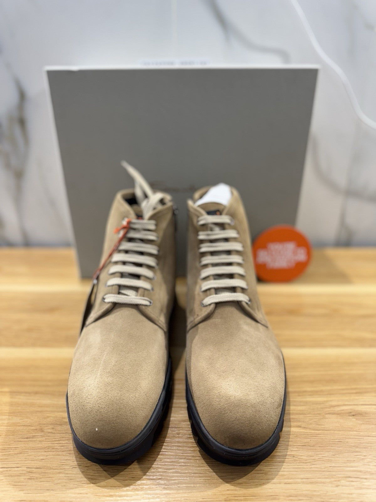Santoni Polacco Uomo Suede Beige Pelliccia Interna Luxury Santoni Uomo 43