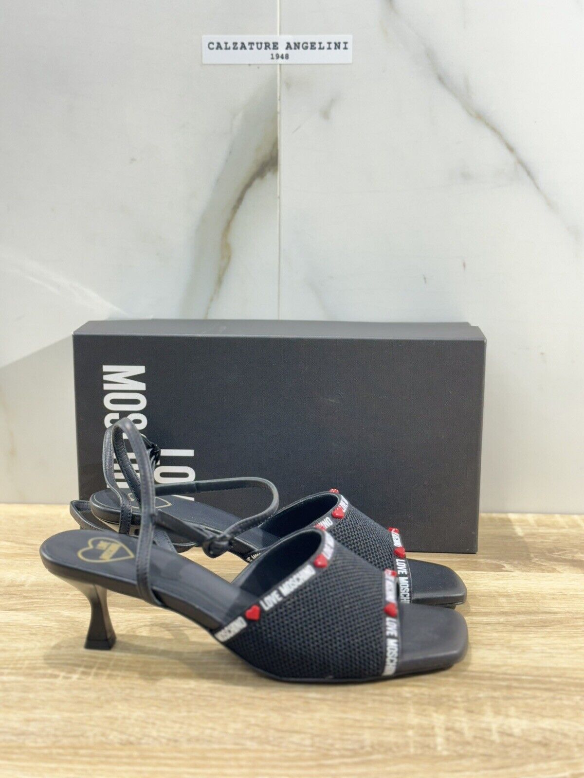 Love Moschino Sandalo  Donna Pelle Rete Nero  Casual Love Moschino Shoes 41