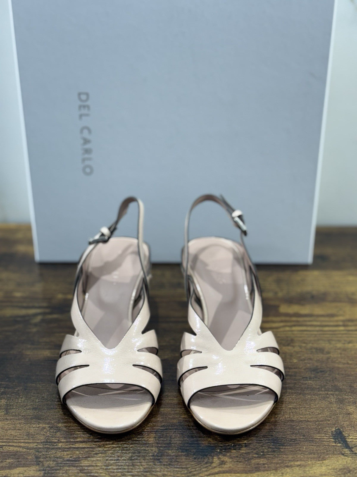 Del Carlo Sandalo    Pelle Nude   Luxury Made In Italy Sandal  Donna 41
