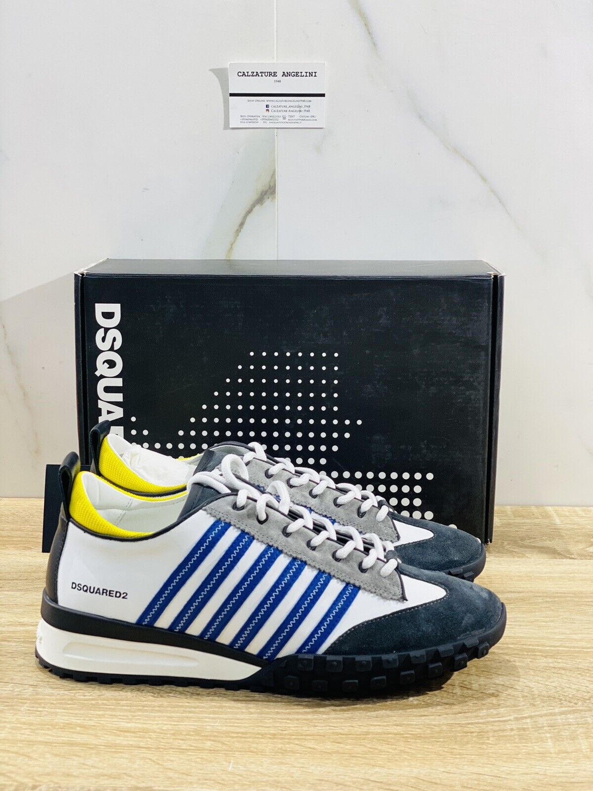 Dsquared2 sneaker uomo legend White Blue   luxury men shoes dsquared 40