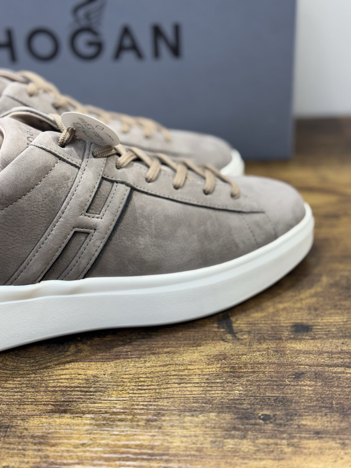 Hogan H 580 Sneaker Peppe Nabuck Taupe Casual Hogan Uomo 43