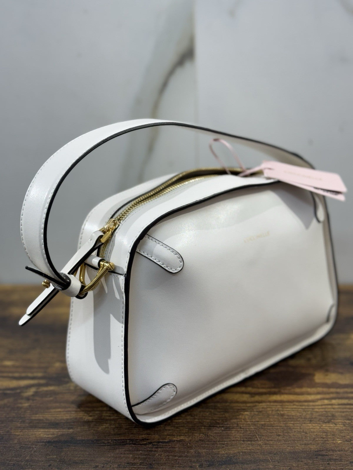 Coccinelle Borsa Maleta Pelle Bianca  100% Pelle Made In Italy Donna