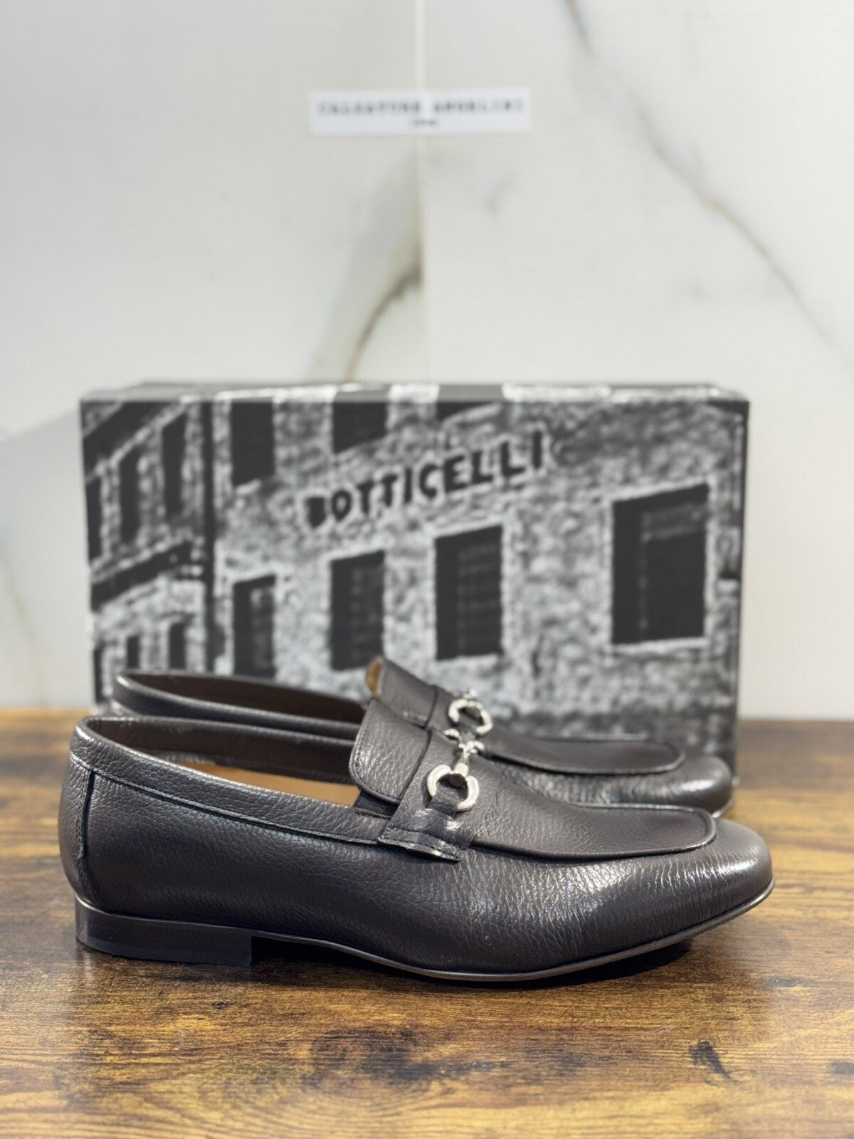 Roberto Botticelli Mocassino Uomo  Pelle T Moro  Fondo Cuoio Made In Italy 41