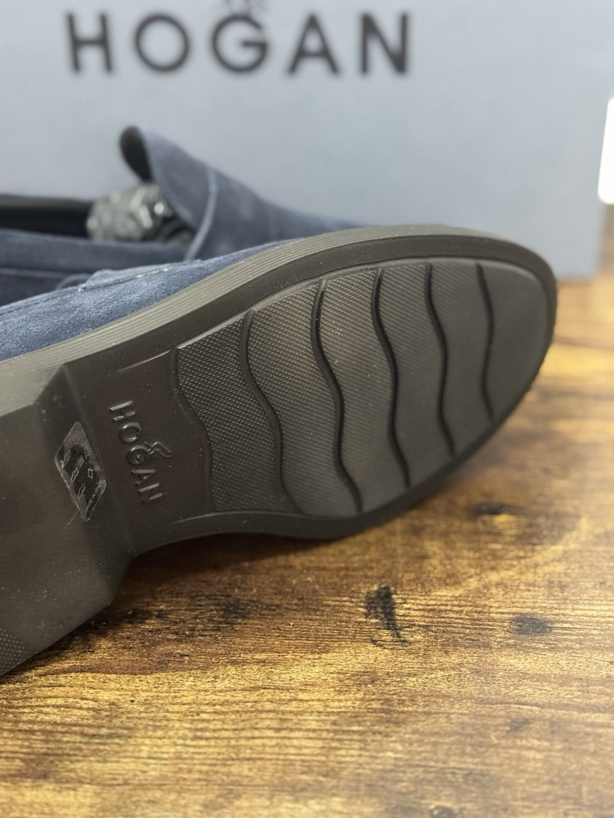 Hogan Business Mocassino Pelle  Suede Blu  Memory Foam Casual Hogan Uomo 40.5