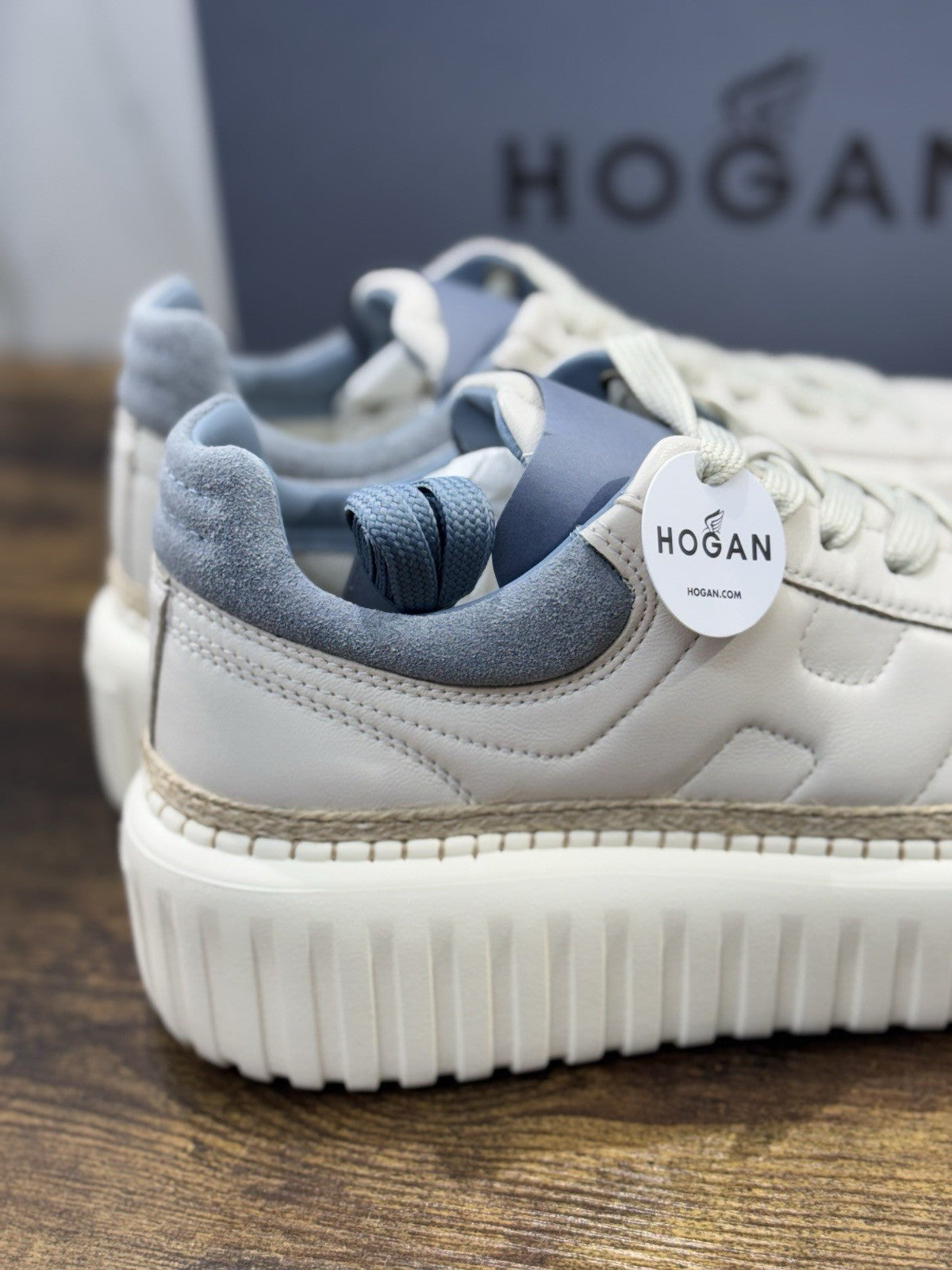 Hogan H Stripes Sneaker Pelle Bianca Zeppa   Memory Foam Scarpa Hogan Donna 37